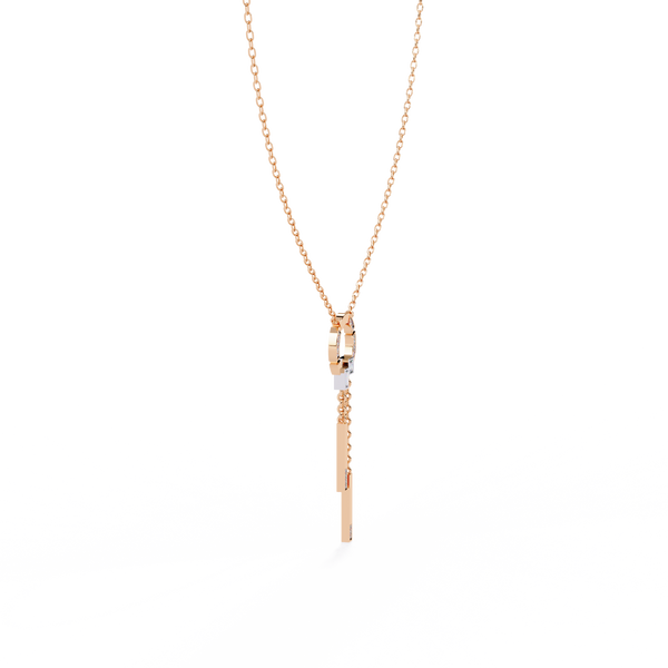 Rose Gold Orbita Dual Drop Diamond Necklace
