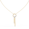 Yellow Gold Orbita Dual Drop Diamond Necklace