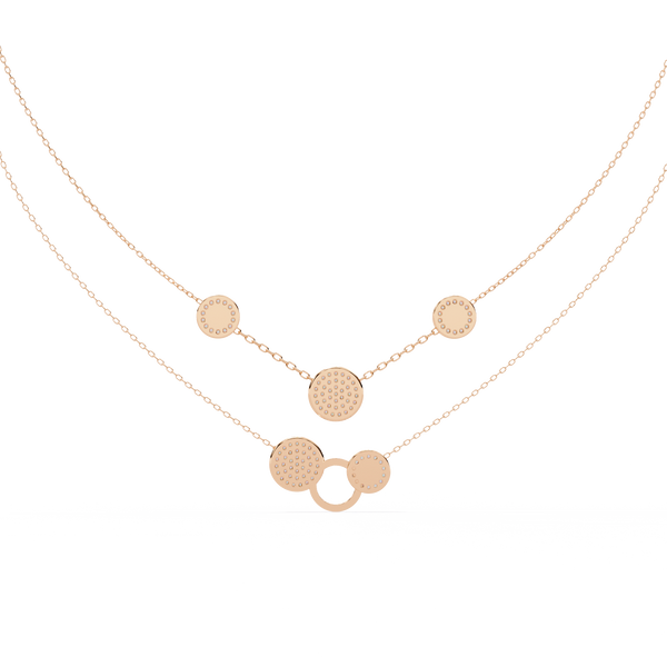 Rose Gold Celeste Circle Layer Diamond Necklace