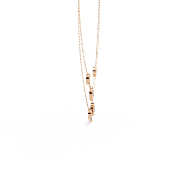 Rose Gold Celeste Circle Layer Diamond Necklace