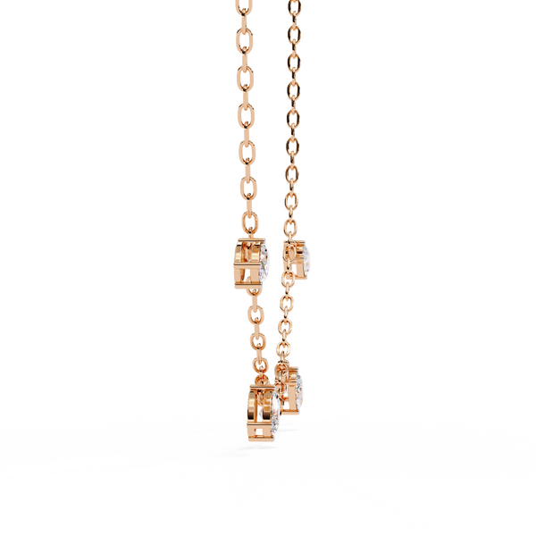 Rose Gold Dewdrop Floating Diamond Necklace
