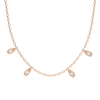Rose Gold Dewdrop Floating Diamond Necklace