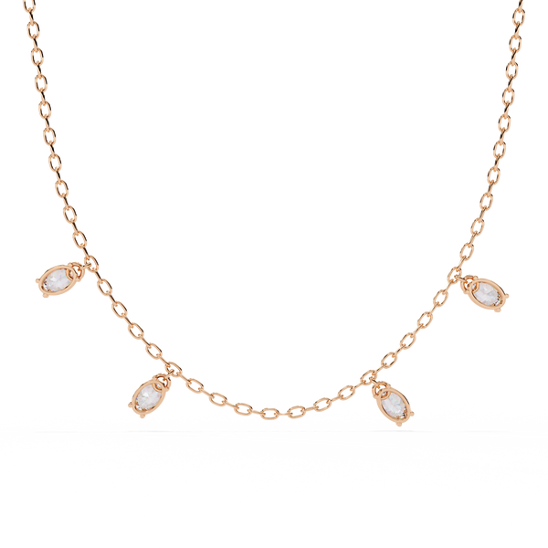 Rose Gold Dewdrop Floating Diamond Necklace