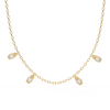 Four Bezel Set Oval Cut Natural Diamond Necklace
