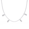 Four Bezel Set Oval Cut Natural Diamond Necklace
