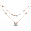 Rose Gold Lumina Solitaire Layer Diamond Necklace