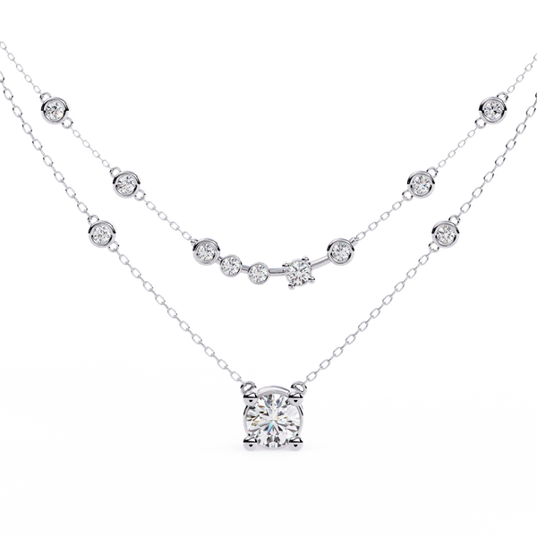 Round Gold Lab Grown Diamond Pendants