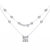 White Gold Layered Solitaire & Station Diamond Necklace