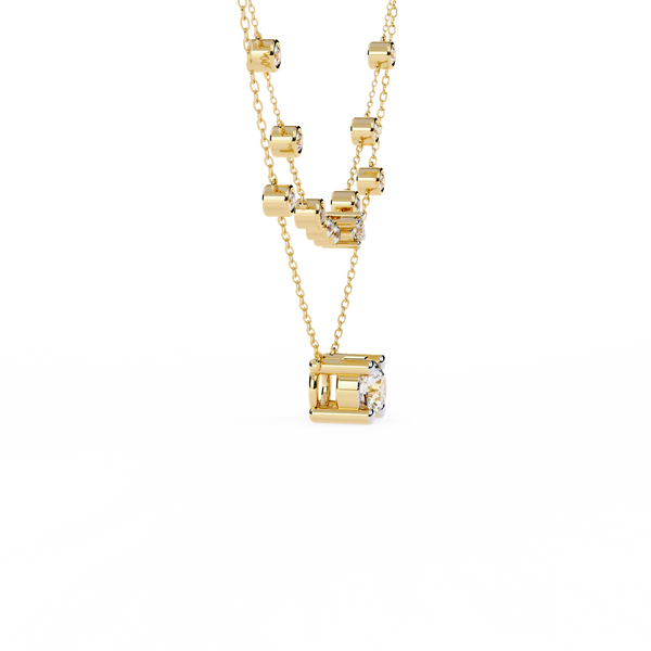 Round Gold Lab Grown Diamond Pendants