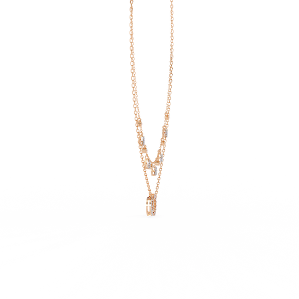 Rose Gold Eternia Interlock Charm Diamond Necklace