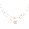 Rose Gold Eternia Interlock Charm Diamond Necklace