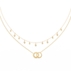 Yellow Gold Eternia Interlock Charm Diamond Necklace