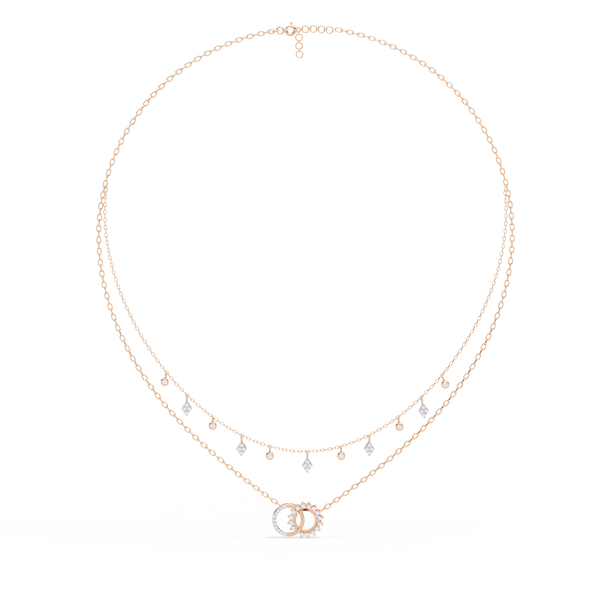 Rose Gold Eternia Interlock Charm Diamond Necklace