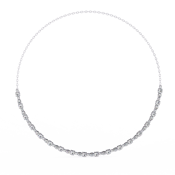 Classic Round and Oval Diamond Necklace