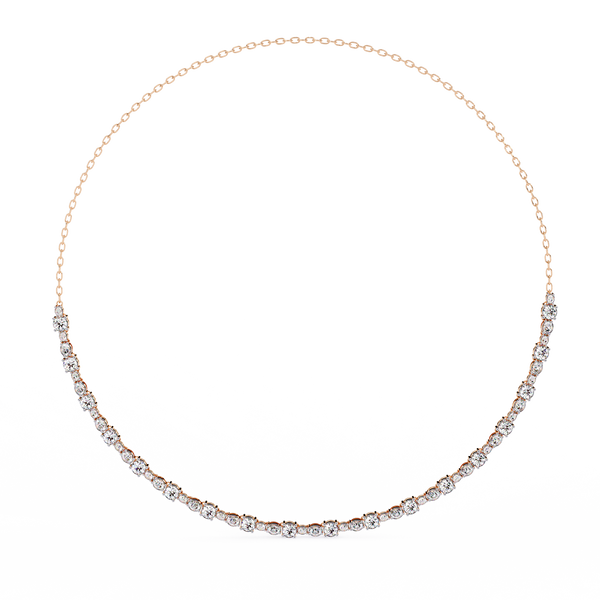 Rose Gold Riviera Graduated Diamond Tennis Necklace