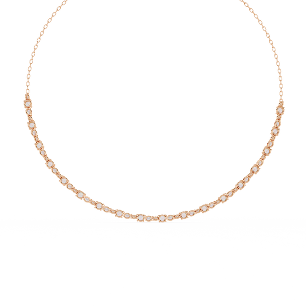 Rose Gold Riviera Graduated Diamond Tennis Necklace