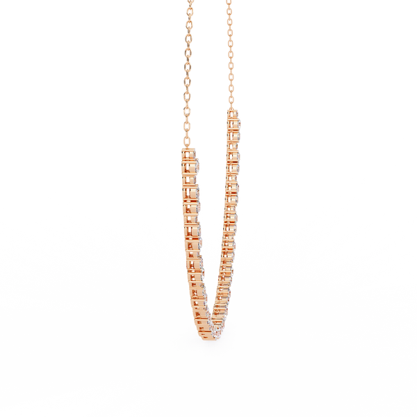 Rose Gold Riviera Graduated Diamond Tennis Necklace