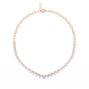 Rose Gold Crescendo Three-Prong Diamond Tennis Necklace