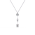 White Gold Three-Stone Mixed-Cut Diamond Drop Necklace
