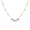 Rose Gold Empress Emerald Cut Station Diamond Necklace