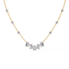 Yellow Gold Empress Emerald Cut Station Diamond Necklace