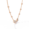 Rose Gold Empress Emerald Cut Station Diamond Necklace