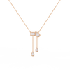 Rose Gold Duality Pear & Emerald Drop Diamond Necklace
