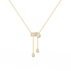 Yellow Gold Duality Pear & Emerald Drop Diamond Necklace