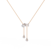 Rose Gold Duality Pear & Emerald Drop Diamond Necklace