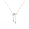 Yellow Gold Duality Pear & Emerald Drop Diamond Necklace