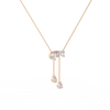 Rose Gold Duality Pear & Emerald Drop Diamond Necklace