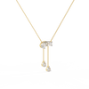 Yellow Gold Duality Pear & Emerald Drop Diamond Necklace