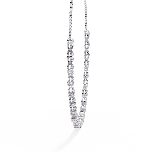 Classic Round Lab Grown Diamond curved necklace