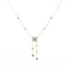 Yellow Gold Cascade Solitaire Bezel Drop Diamond Necklace