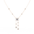 Rose Gold Cascade Solitaire Bezel Drop Diamond Necklace