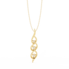 Yellow Gold Helix Trio Twist Diamond Pendant Necklace