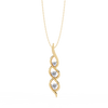 Yellow Gold Helix Trio Twist Diamond Pendant Necklace