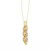 Yellow Gold Helix Trio Twist Diamond Pendant Necklace