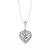 White Gold Heart Halo Diamond Pendant Necklace