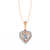 Rose Gold Amora Heart Halo Diamond Necklace