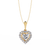 Yellow Gold Amora Heart Halo Diamond Pendant Necklace