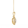 Yellow Gold Amora Heart Halo Diamond Pendant Necklace