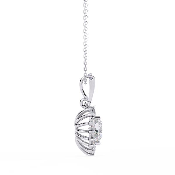 Heart Halo Diamond Pendant
