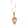 Rose Gold Amora Heart Halo Diamond Necklace