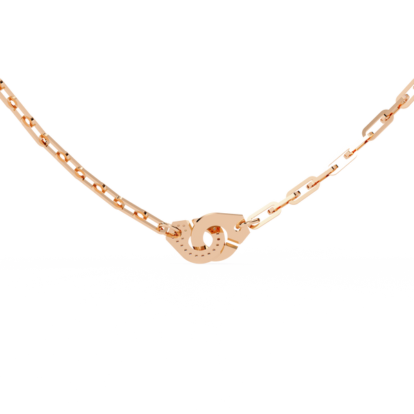 Rose Gold Vincolo Interlock Diamond Chain Necklace