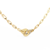 Yellow Gold Vincolo Interlock Diamond Chain Necklace