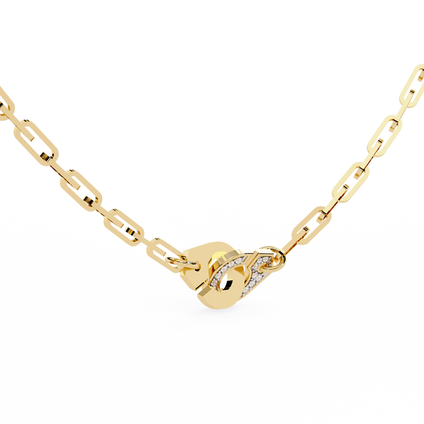 Yellow Gold Vincolo Interlock Diamond Chain Necklace