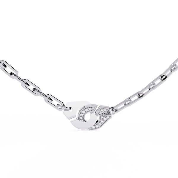 Handcuff Chic Natural Diamond Necklace