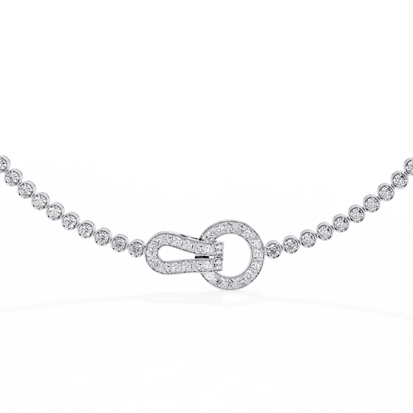 Elegant Round Diamond Tennis necklace