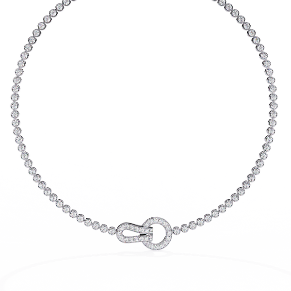 Elegant Round Diamond Tennis necklace